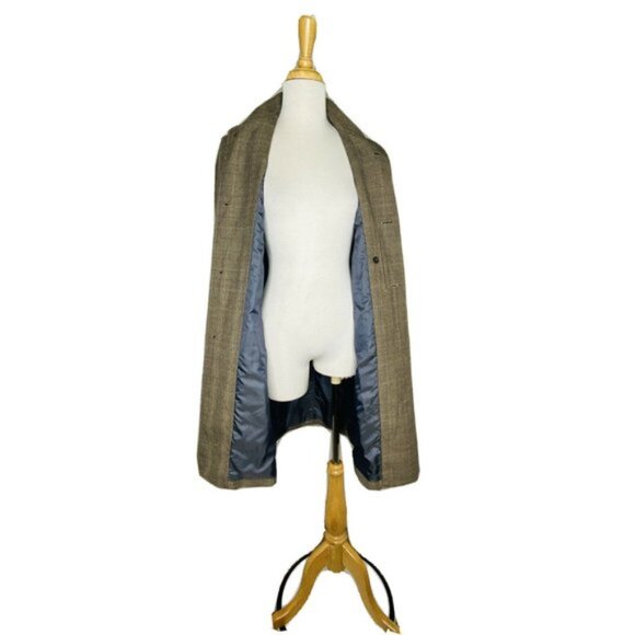 Banana Republic Plaid Car Coat Size Small Tan - Picture 4 of 10